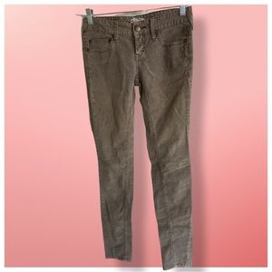 Free people beige skinny corduroyed pants Twist ankle